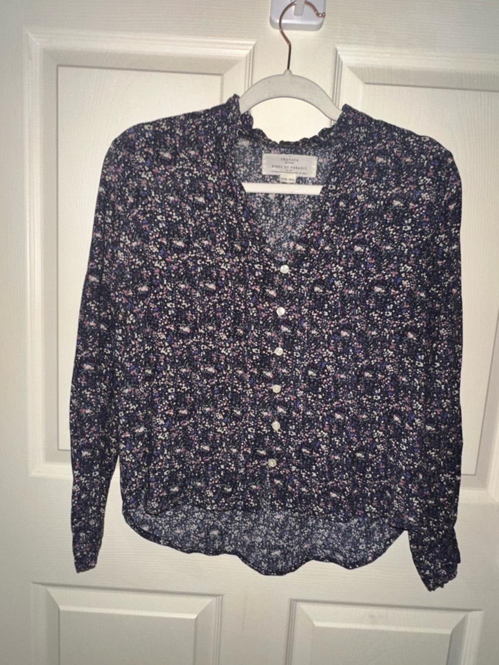 Trovata ditsy Floral Button-Up Blouse XS spring summer office